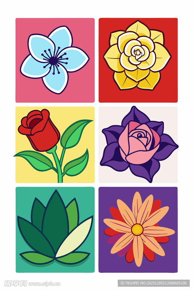 多彩花卉图案集合