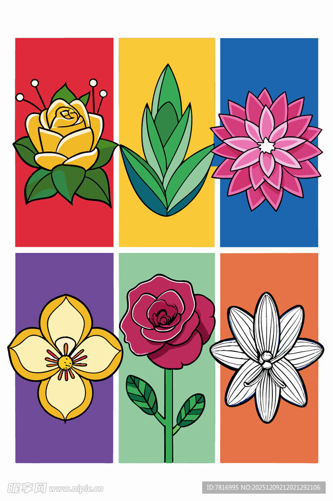 多彩花卉图案集合