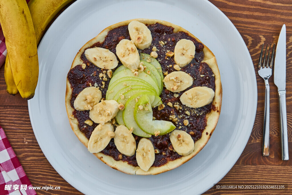 香蕉梨片巧克力酱