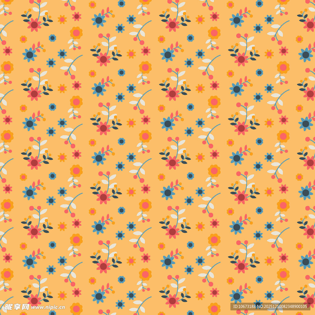 橙色碎花图案背景