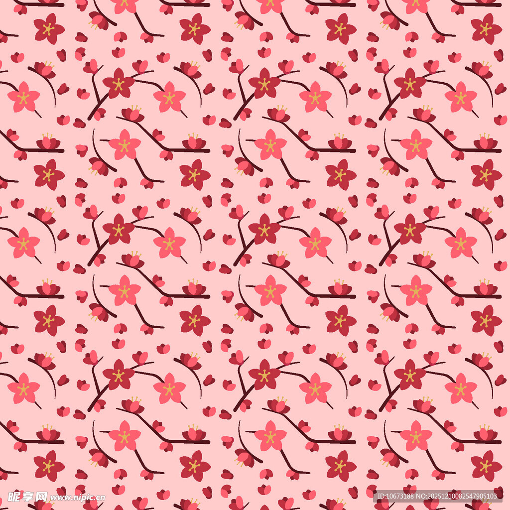 粉色花卉图案背景纹理