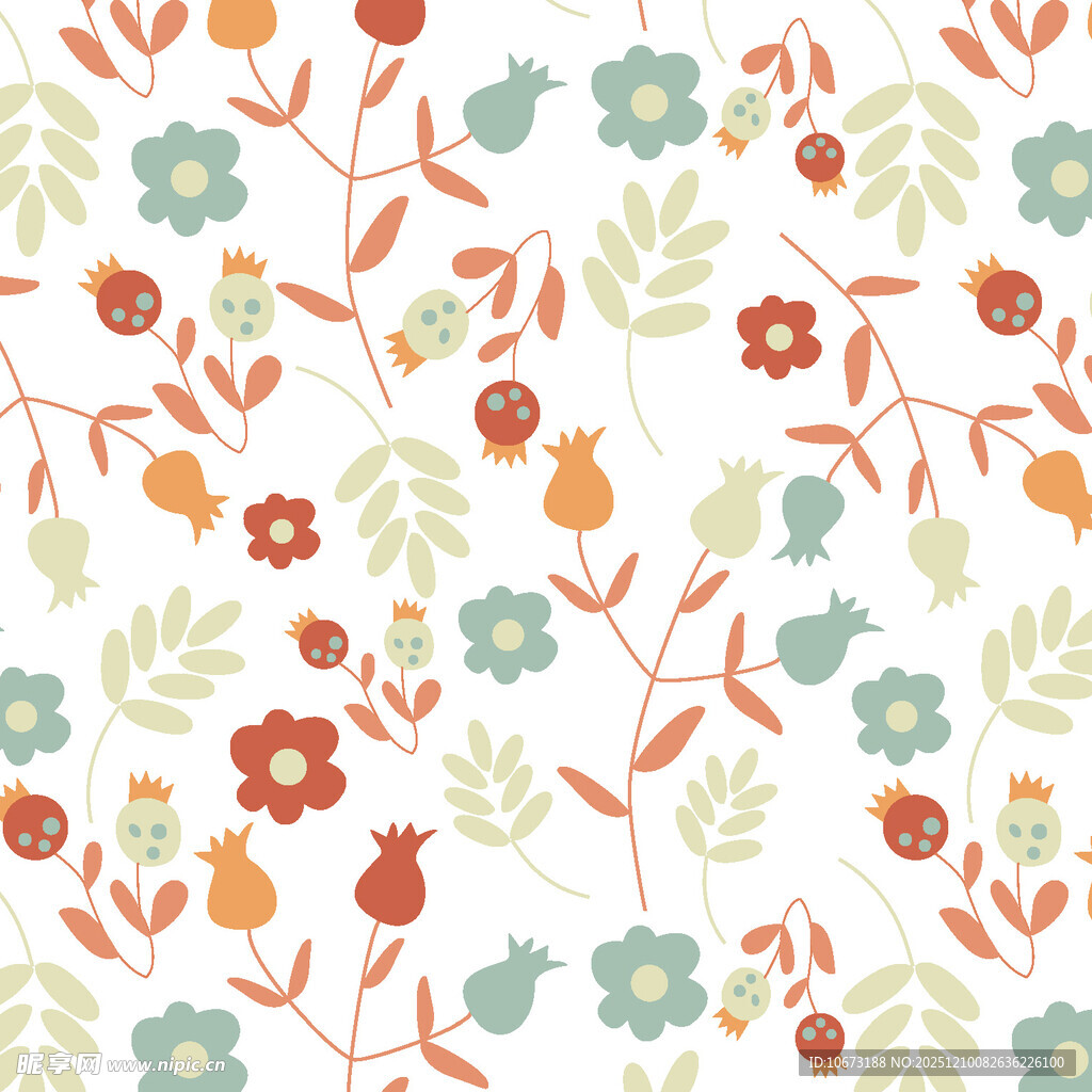 清新花卉图案背景