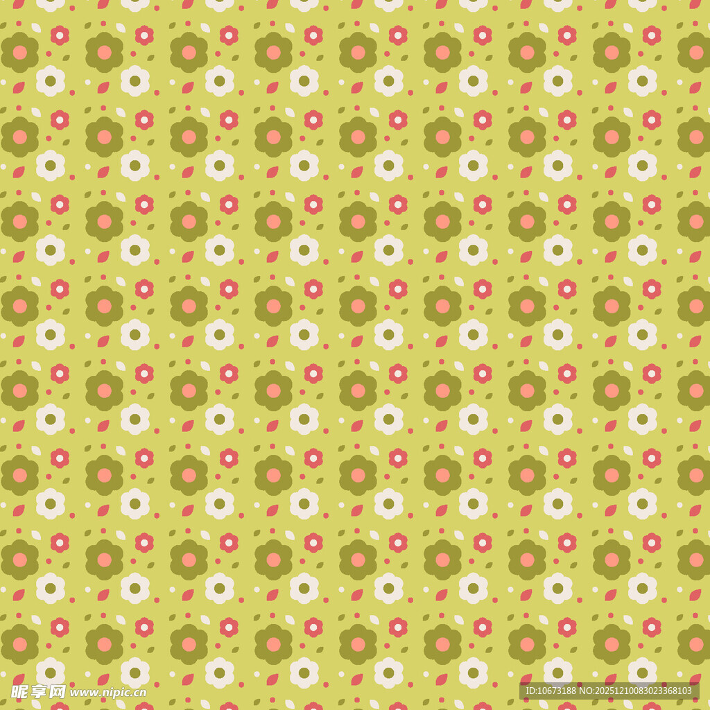 黄绿花卉图案背景纹理