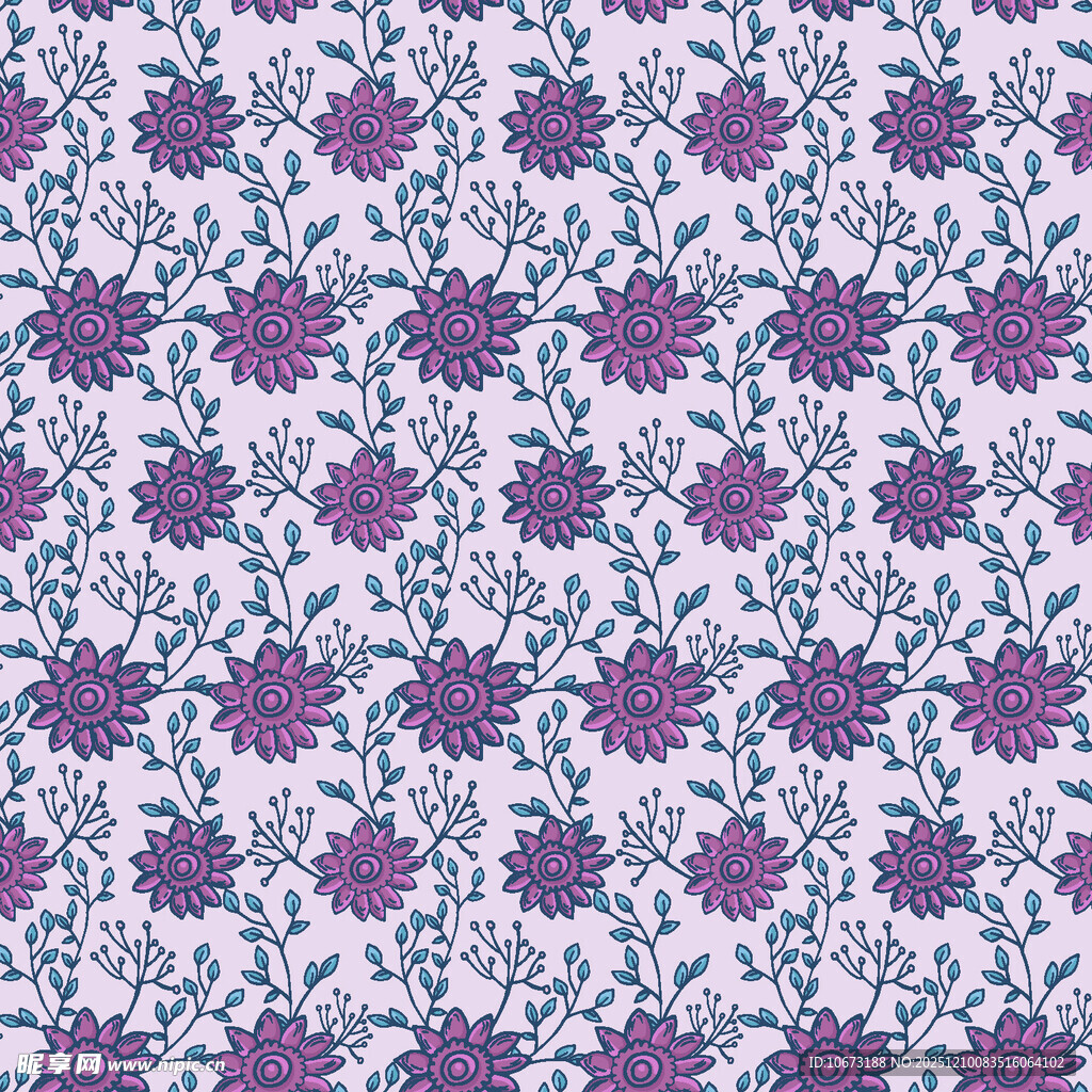 紫色花卉图案背景纹理