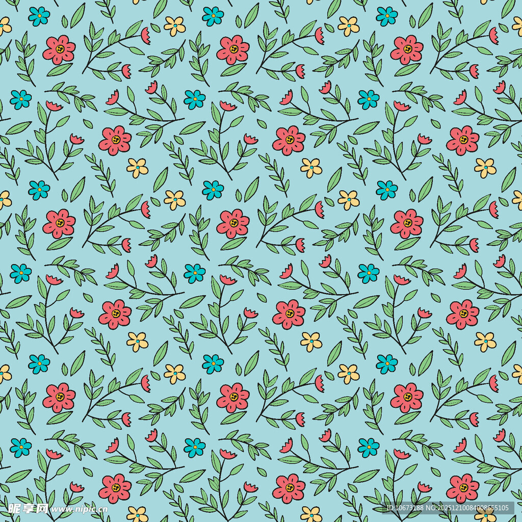 清新花卉图案背景纹理