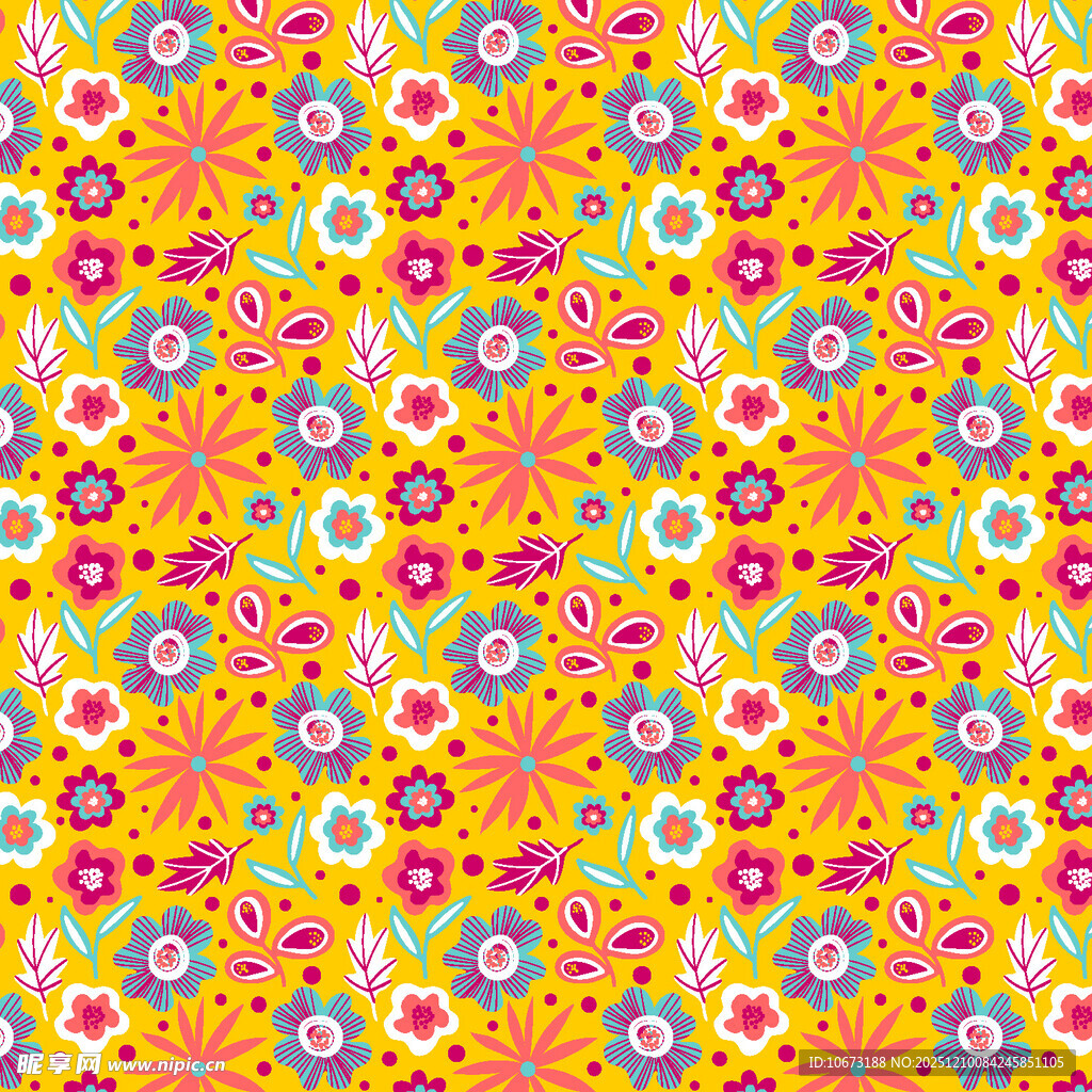 多彩花卉图案背景