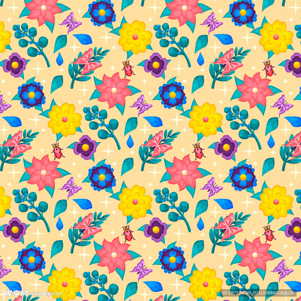 多彩花卉图案背景