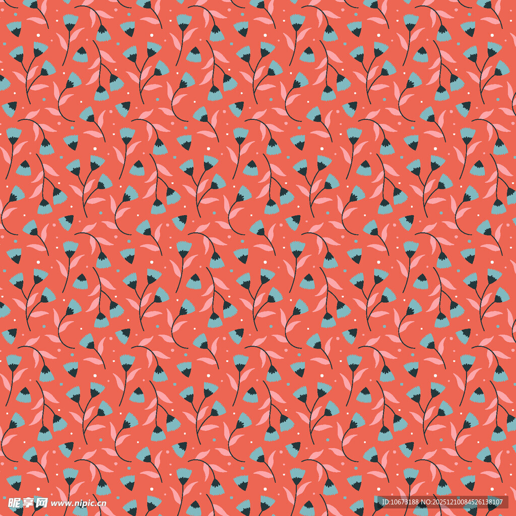 红色碎花图案背景纹理