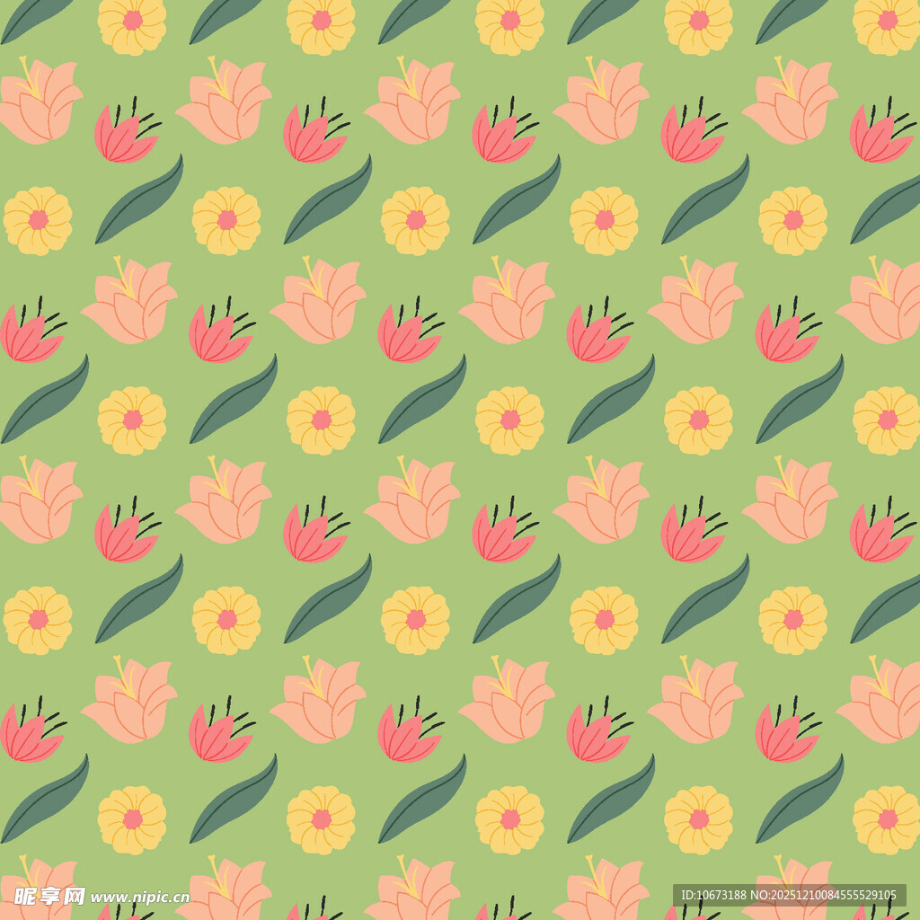 花卉几何图案背景纹理