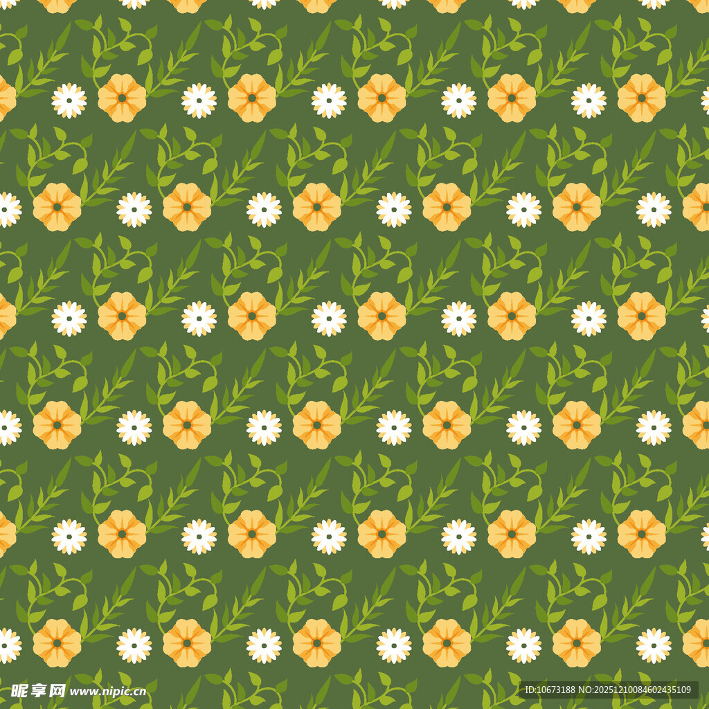 绿色花卉图案背景纹理