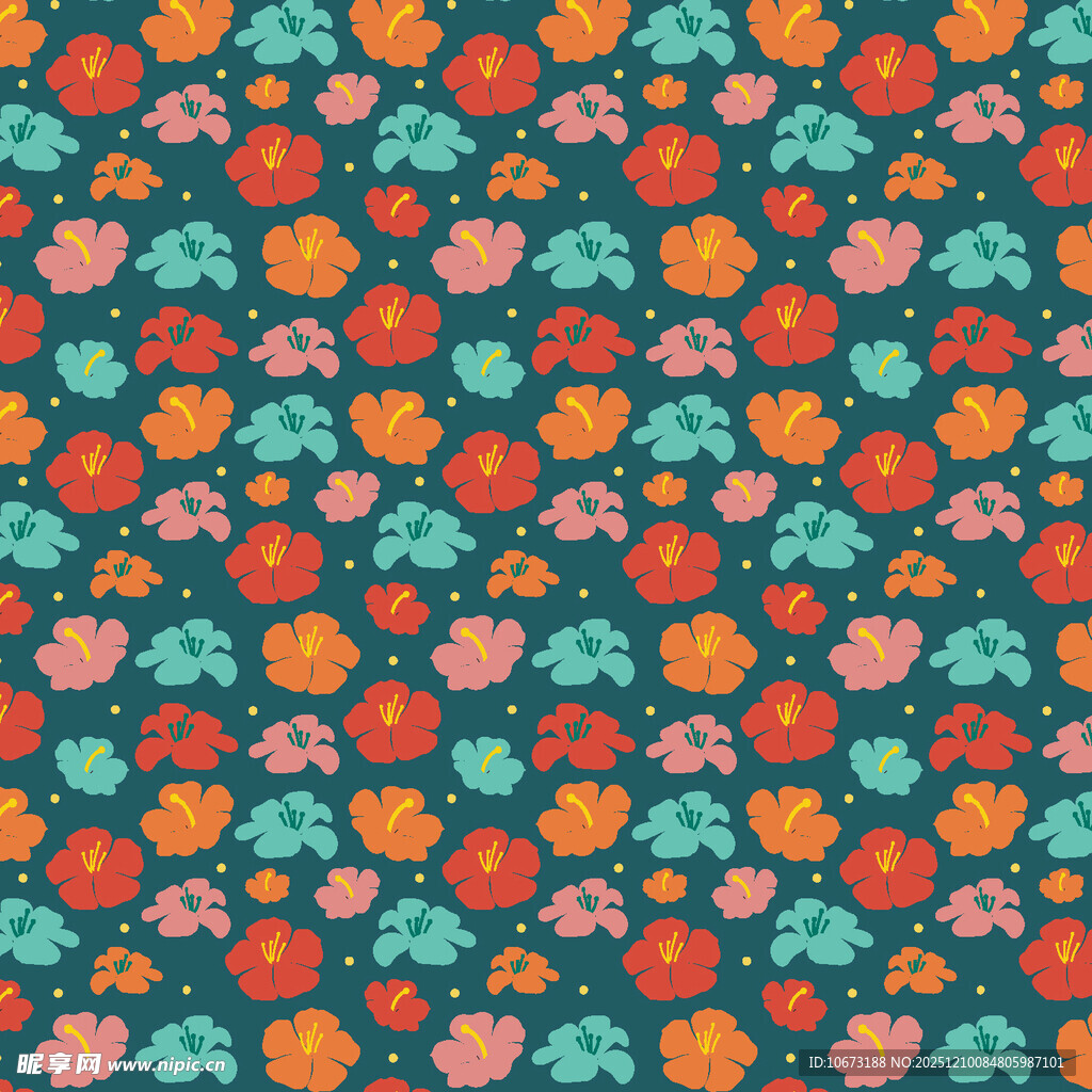 多彩花卉图案背景