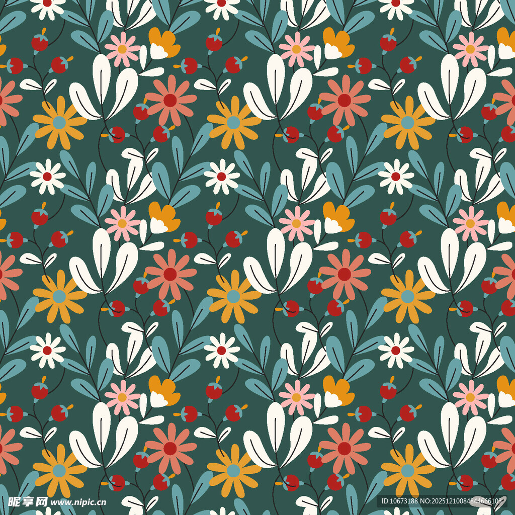 清新花卉图案背景