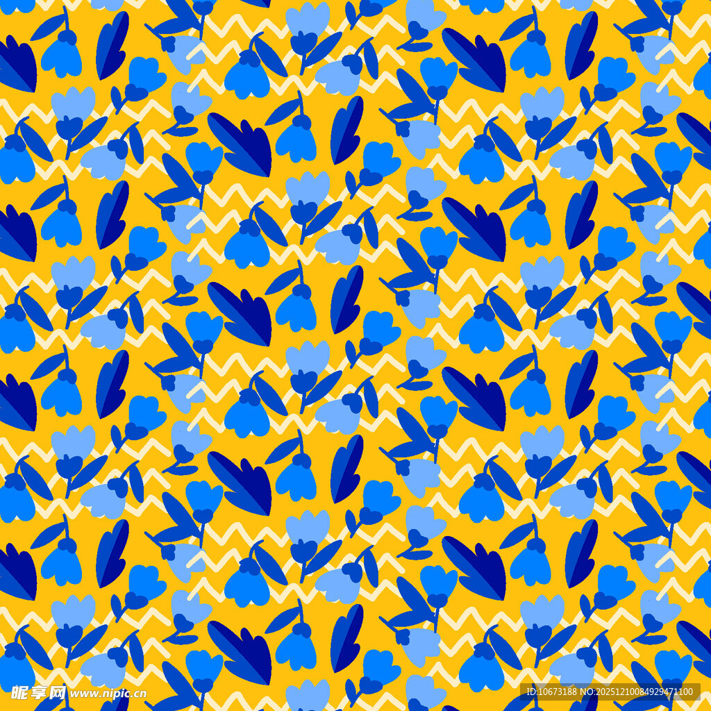 蓝黄几何图案无缝背景