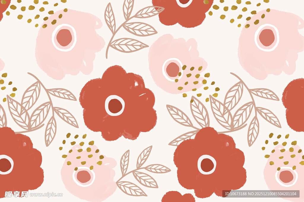 复古花卉图案背景设计