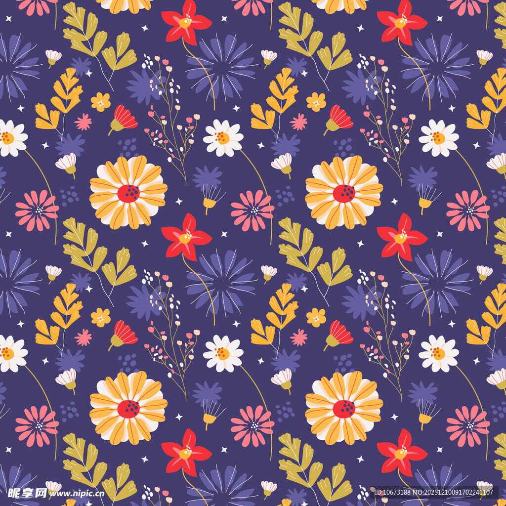 紫色花卉图案背景纹理