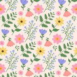 清新手绘花卉无缝图案