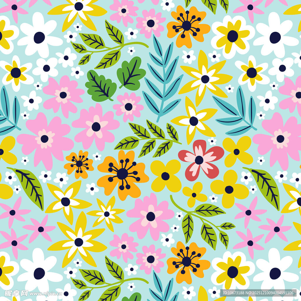 清新花卉图案背景设计