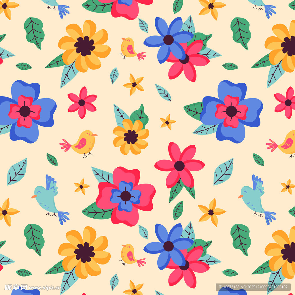多彩花卉图案背景