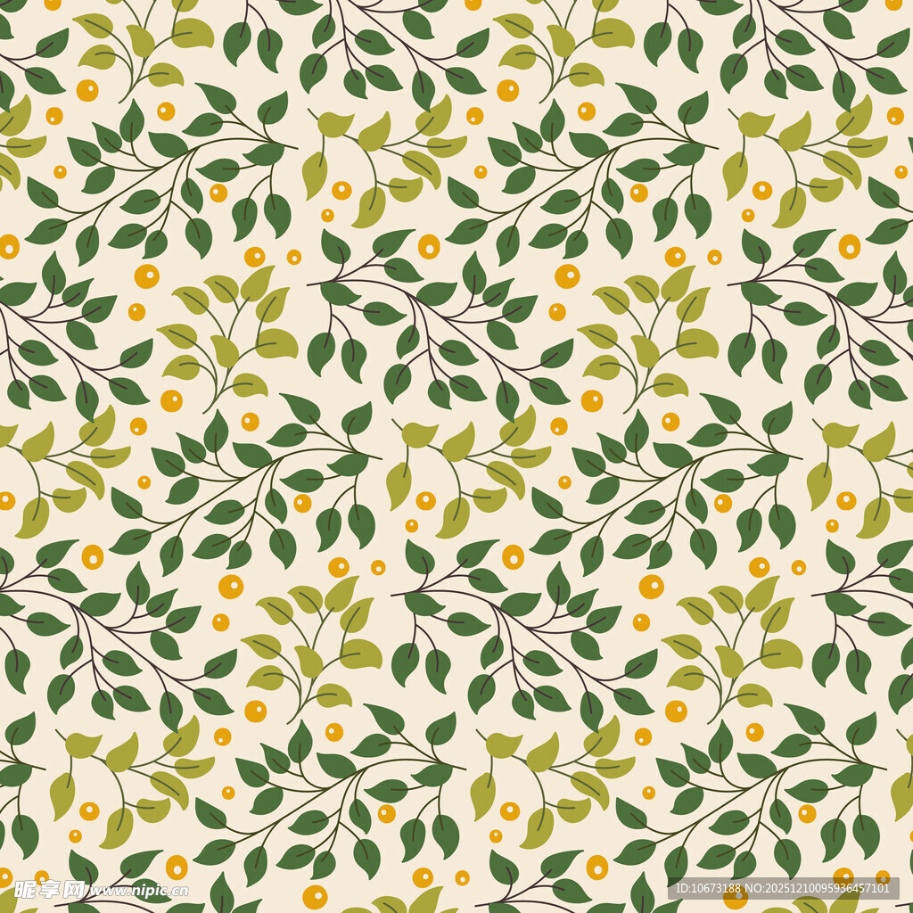 清新植物花卉无缝图案