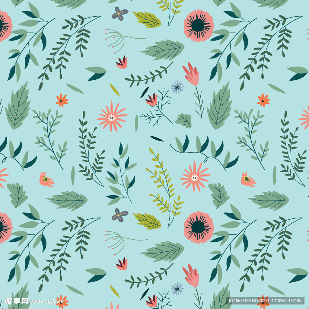 清新花卉图案背景