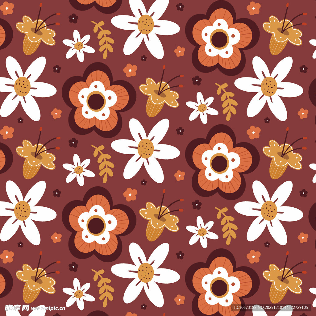 复古花卉图案背景