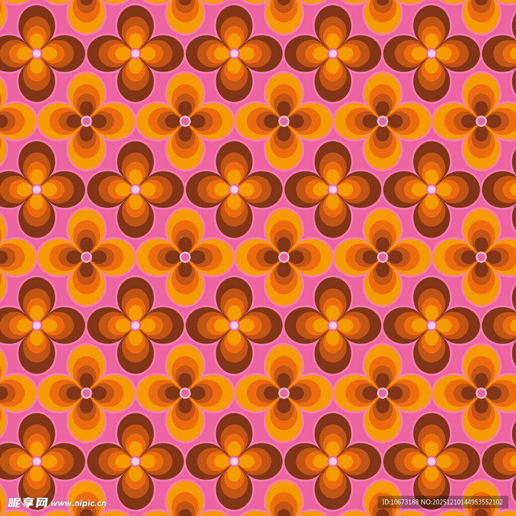 橙色花朵图案背景纹理