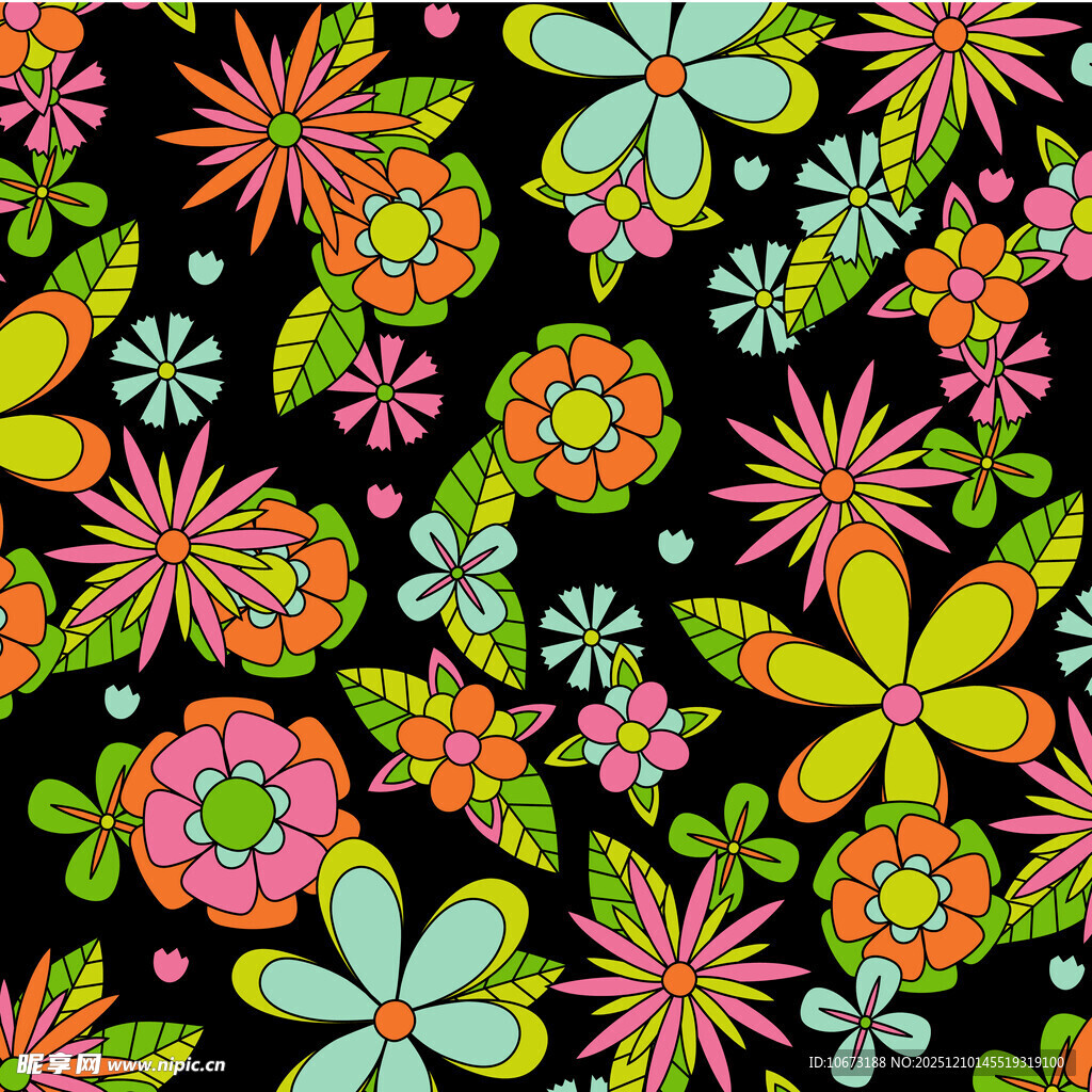 多彩花卉图案背景