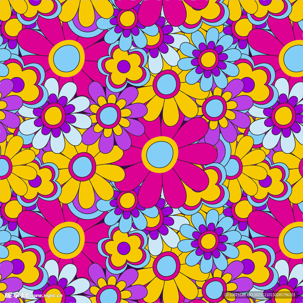 多彩花卉图案背景