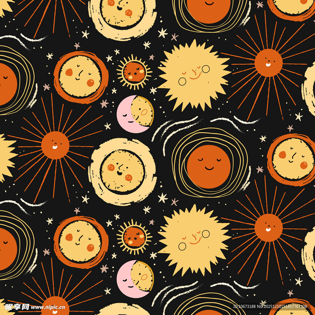 卡通太阳笑脸图案背景