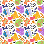 多彩几何图案卡通风格背景