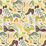 热带风动植物图案背景