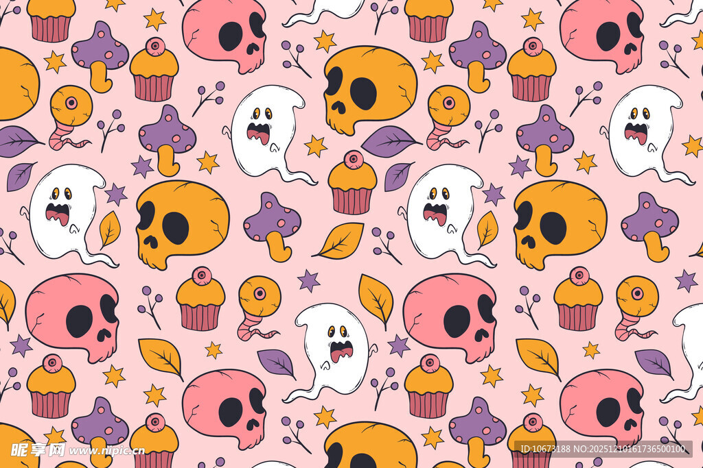 万圣节主题可爱图案背景