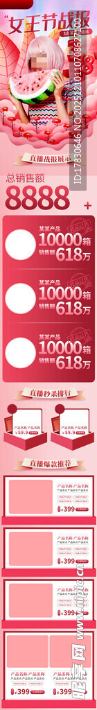 粉色清新电商促销页面模板