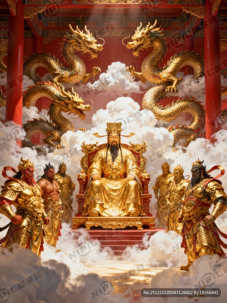 凌霄宝殿 龙椅宝座玉皇像