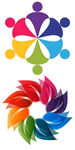 多彩团队合作主题图标