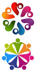 多彩团队合作主题图标