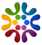 多彩抽象花瓣状图案