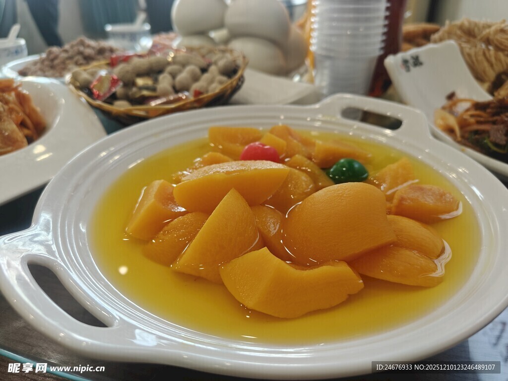 黄汁炖南瓜美食特写