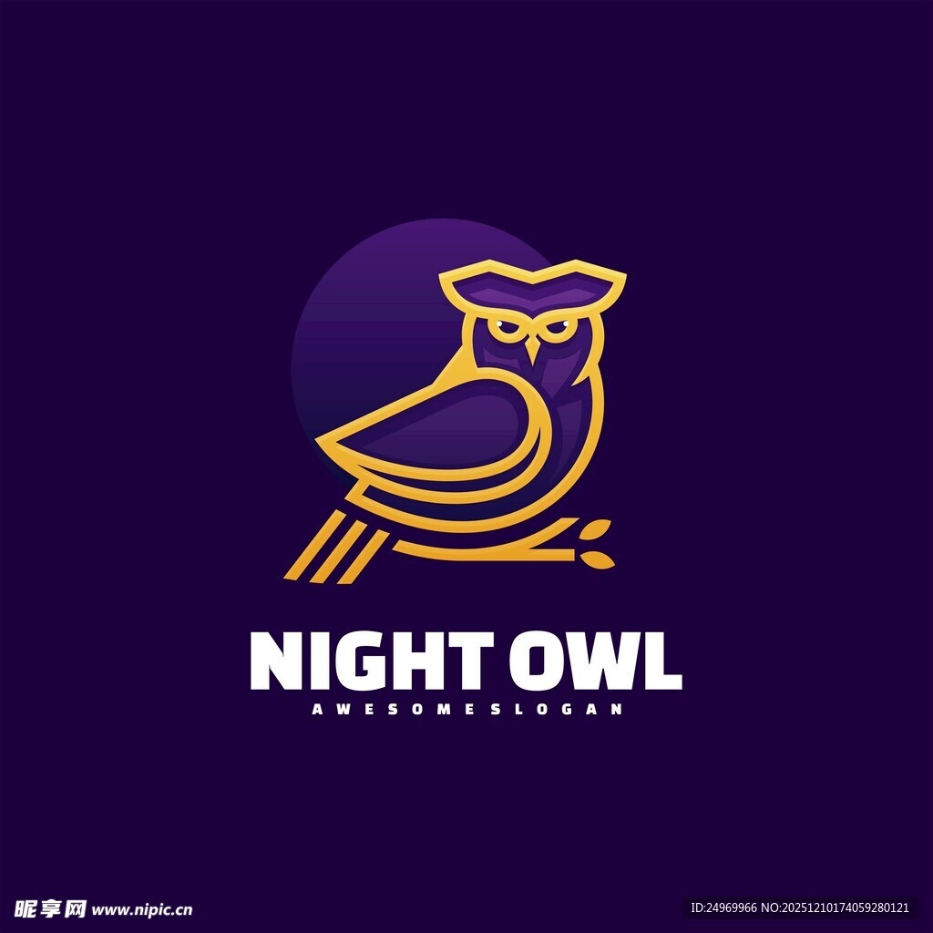 夜猫头鹰标志设计