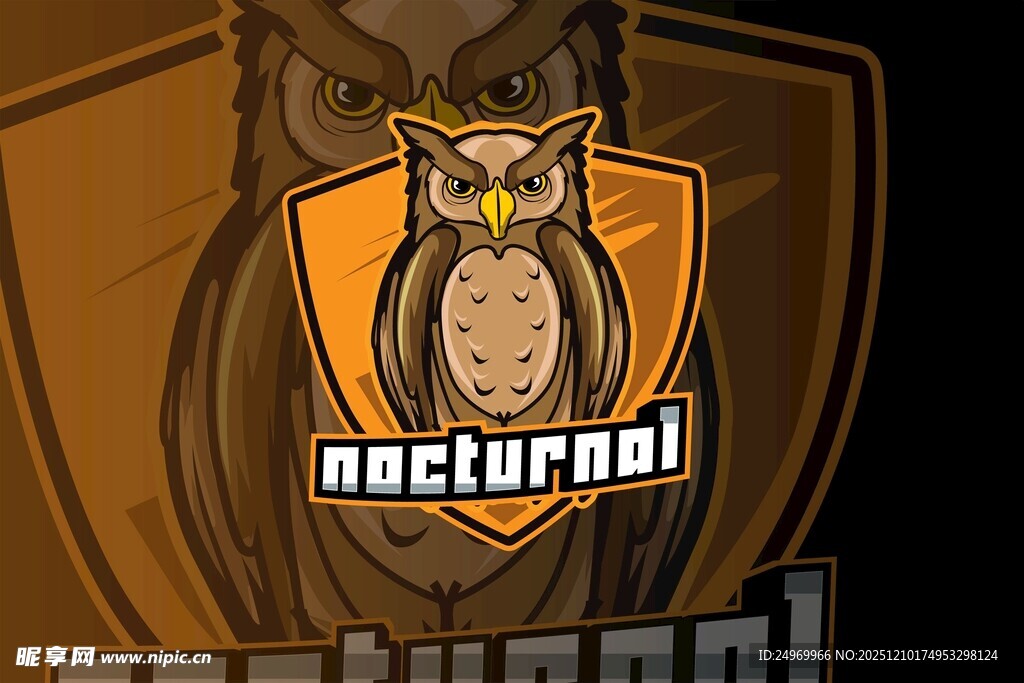 猫头鹰主题标志设计