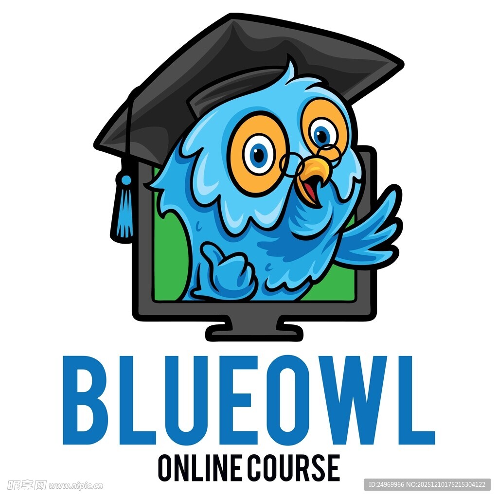 蓝猫头鹰在线课程标志