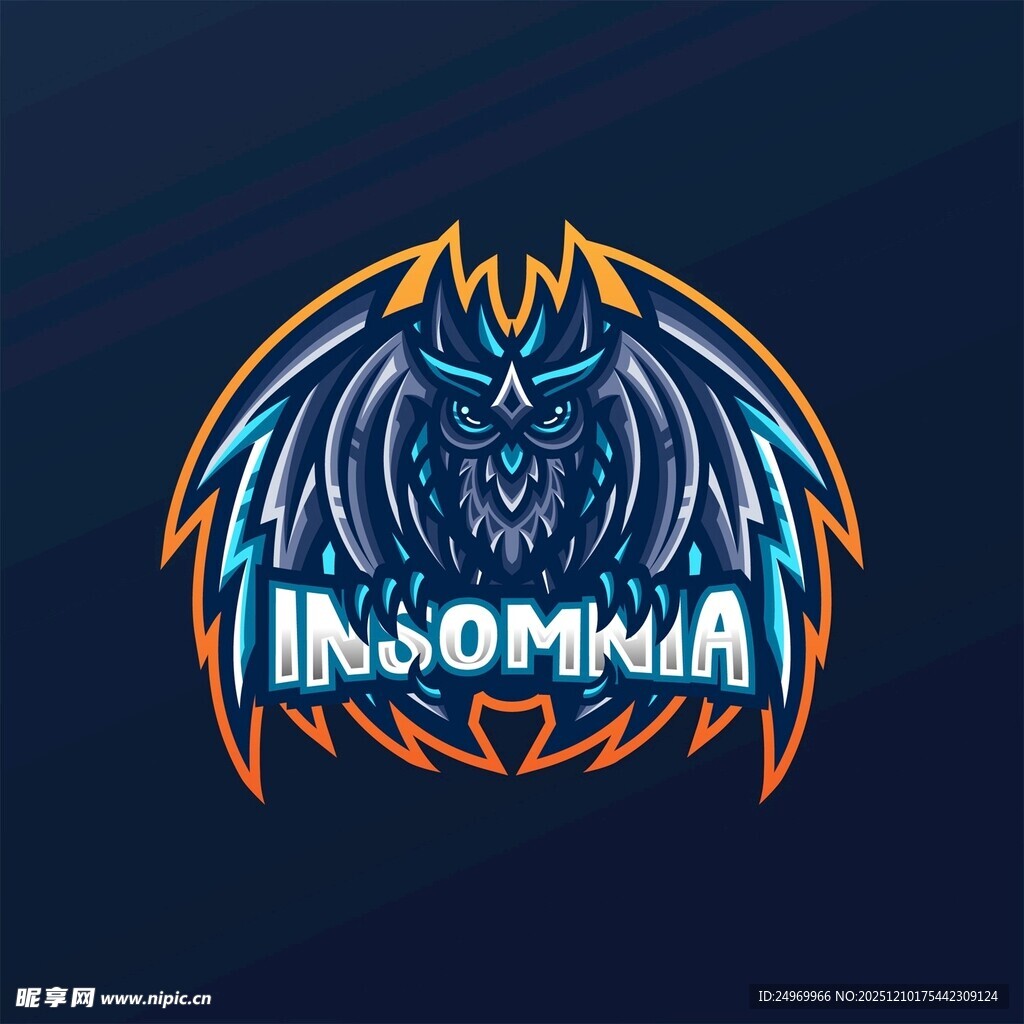 神秘狼头标志设计