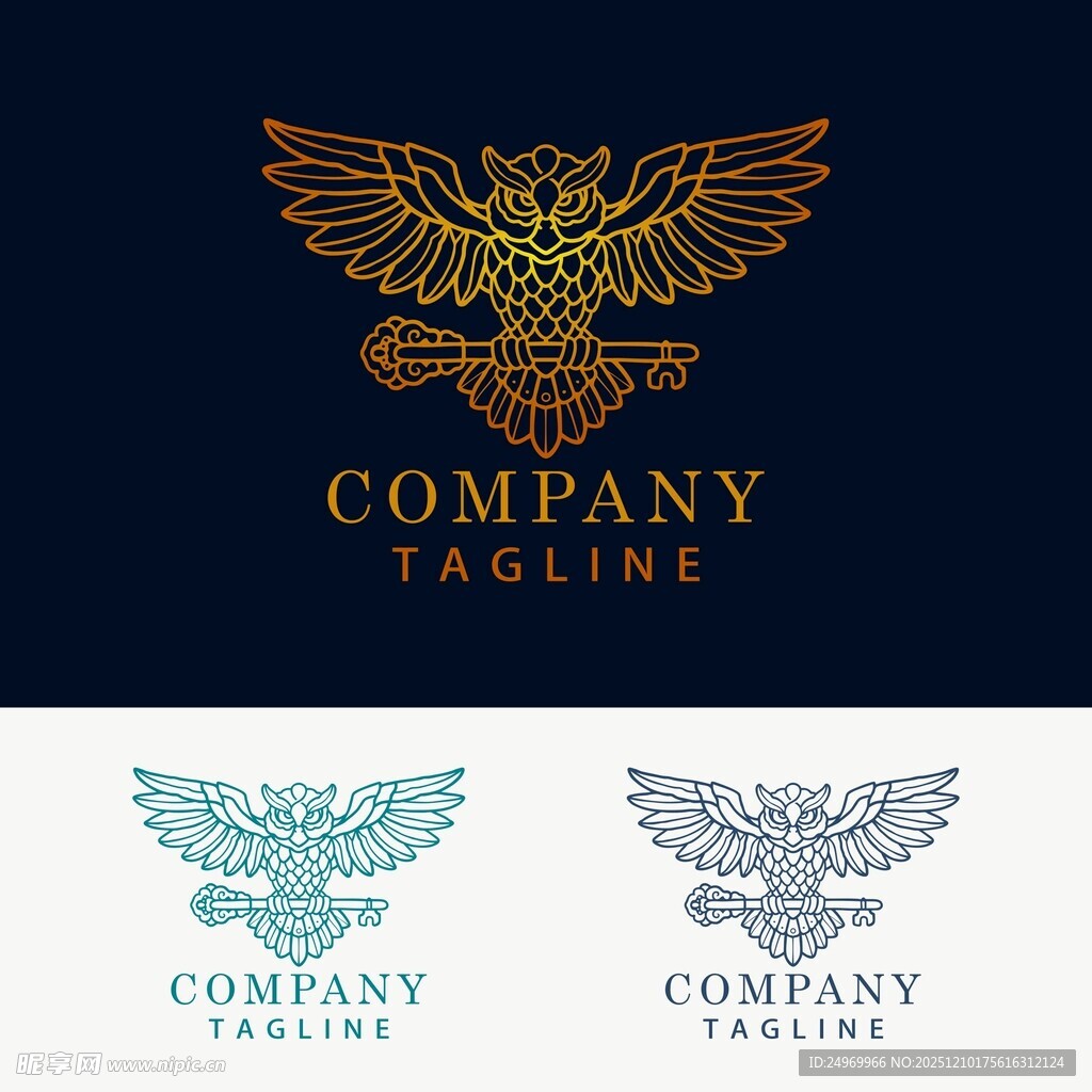 金色鹰形公司标志设计