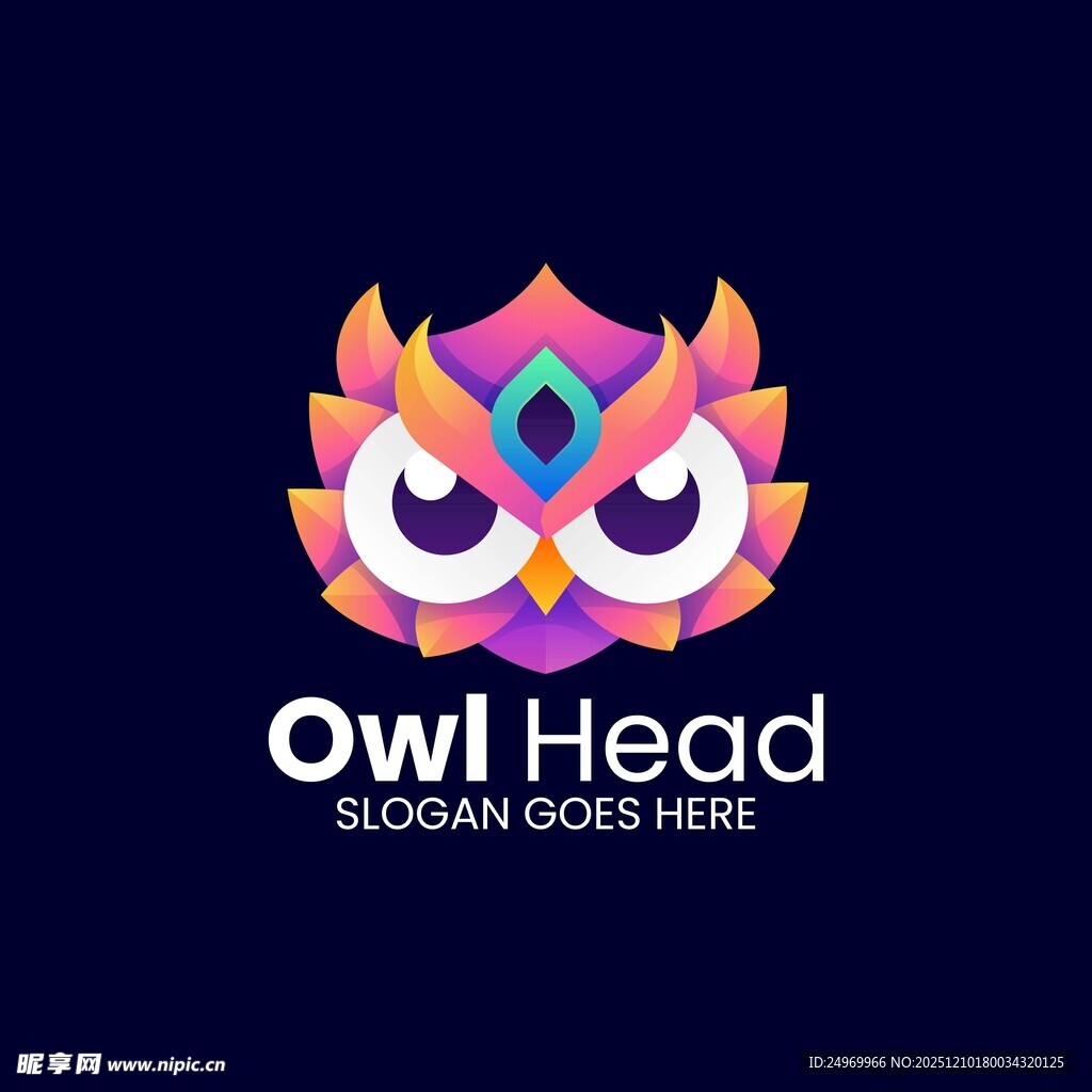 猫头鹰头标志设计