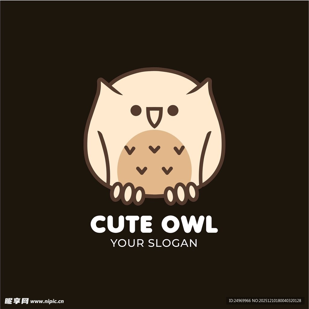 可爱猫头鹰插画