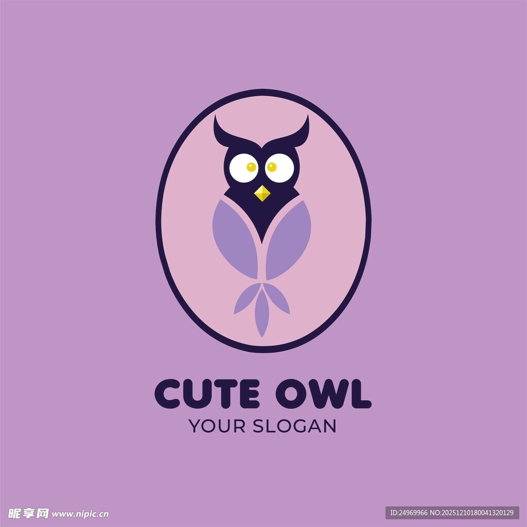 可爱猫头鹰标志设计