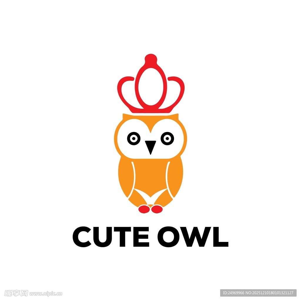 可爱猫头鹰标志设计