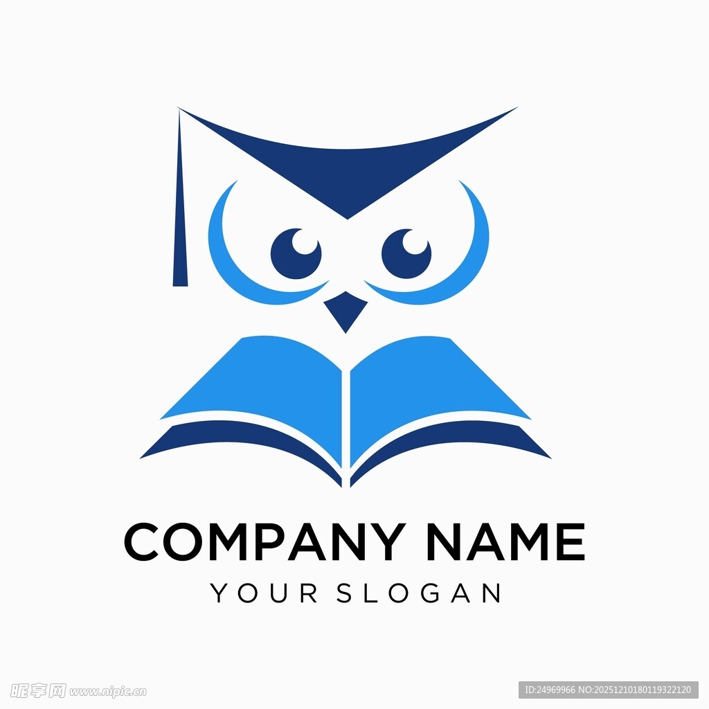 猫头鹰读书标志设计