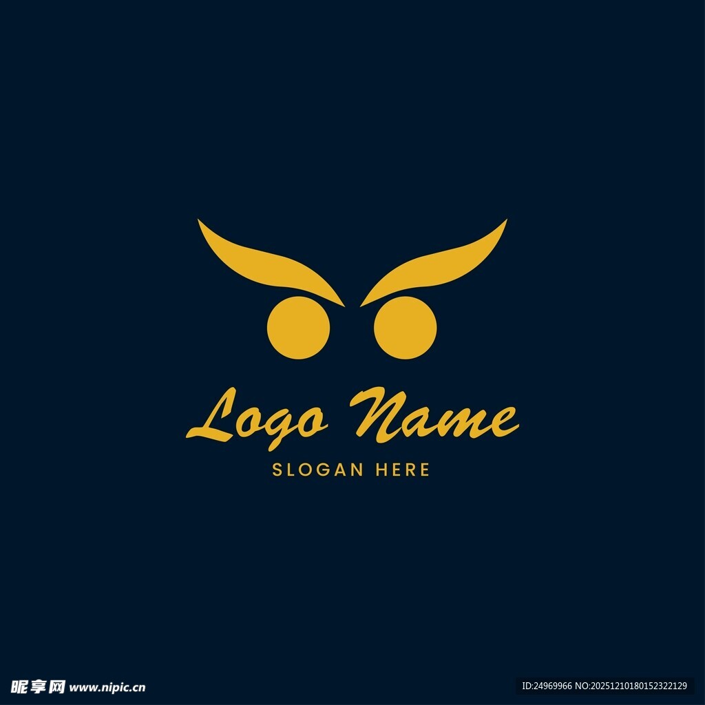 金色飞鸟主题创意Logo