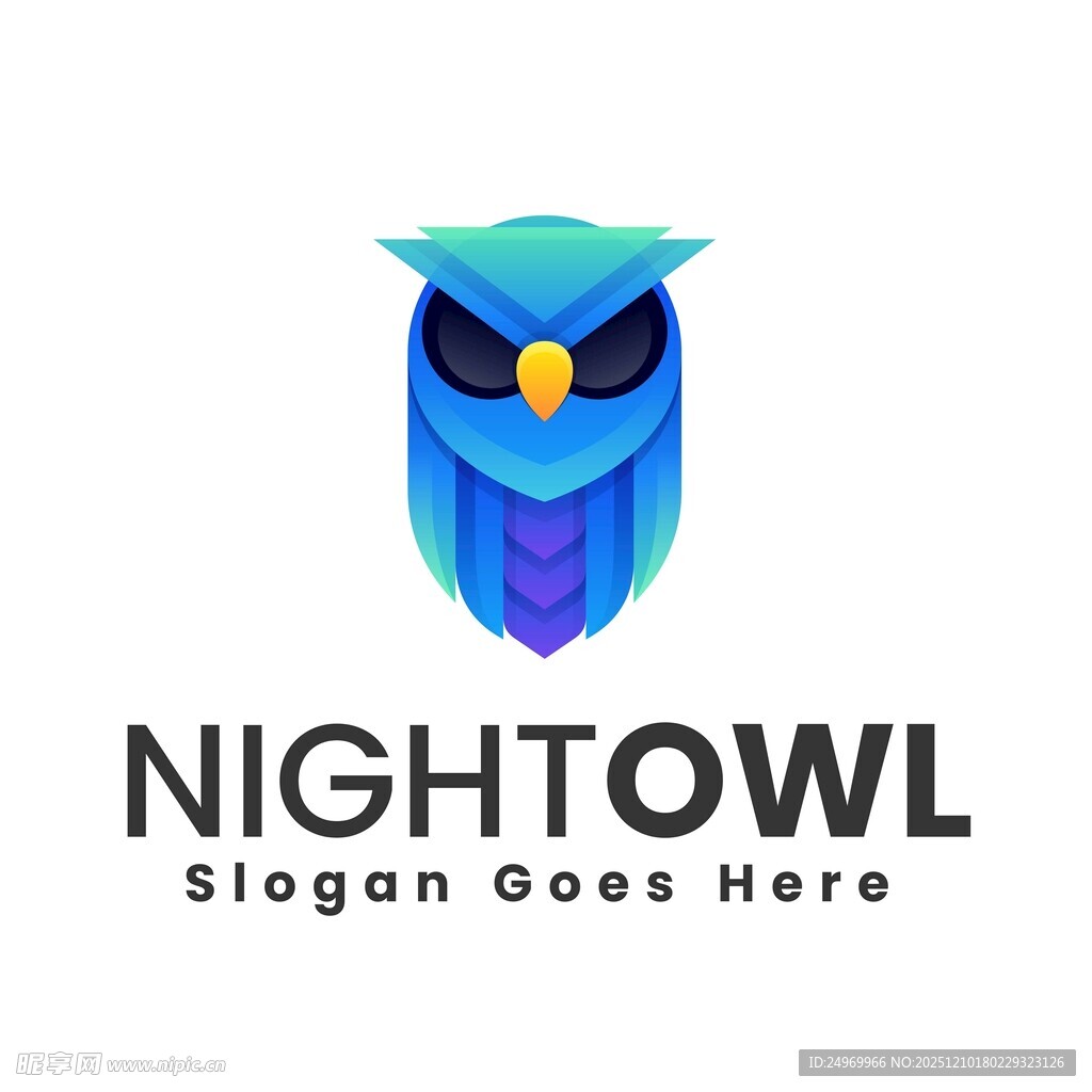 夜猫头鹰标志设计